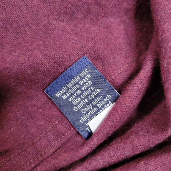 CROFT &BARROW Mens Big & Tall Casual Button Down Shirt 3XLT 100% Cotton Burgundy - Picture 6 of 8